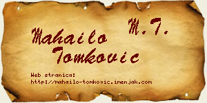 Mahailo Tomković vizit kartica